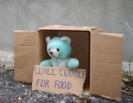 Will Cuddle For Food