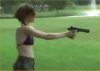 Girl Vs Hand Gun